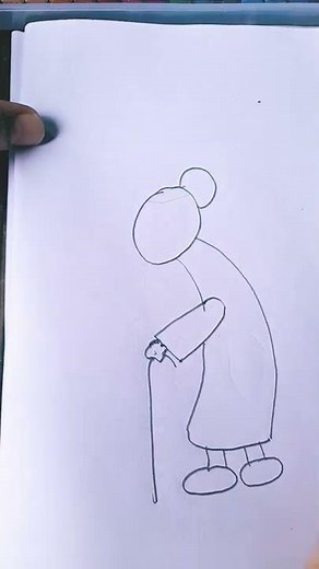 how to draw the old lady easy