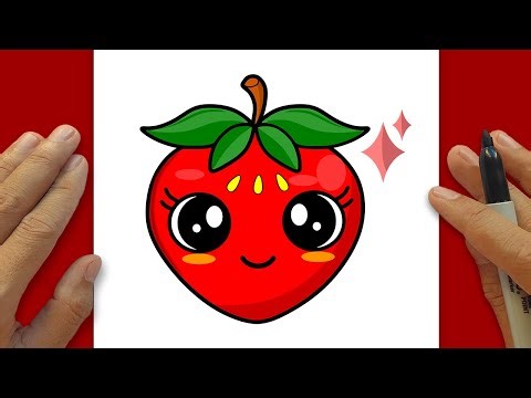 How to DRAW A STRAWBERRY Step By Step 🍓– Simple Line Art | Kawaii STRAWBERRY Drawing