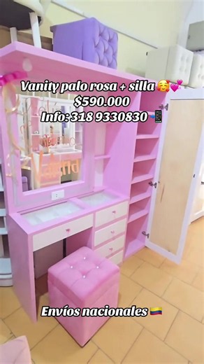 Vanity palo rosa con silla - Envíos nacionales Colombia