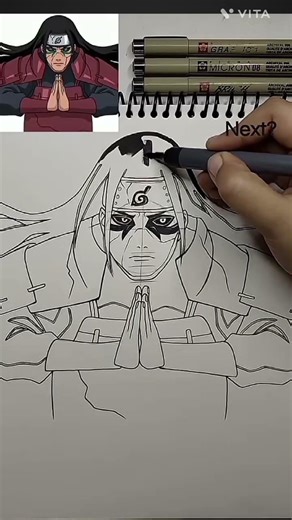 how to draw hashirama senju | step by step drawing anime | #anime #Music #naruto