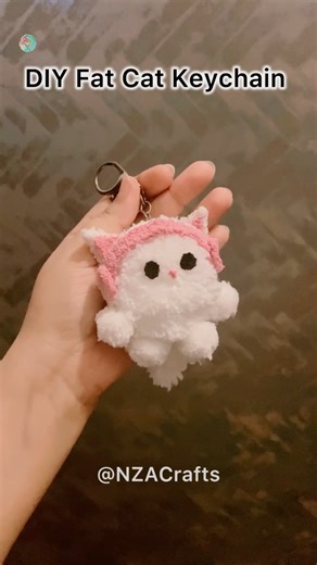 DIY Fat Cat Keychain (775) ASMR Tutorial #diy #gift #asmr #viral #shorts #usashorts