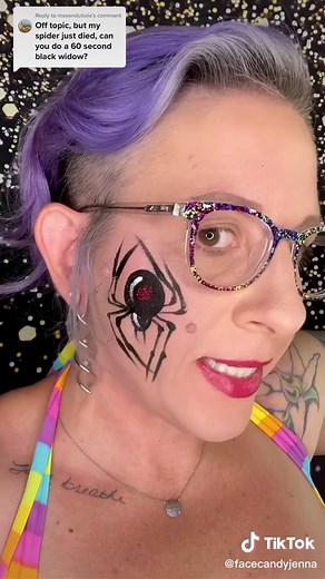 60 Second Black Widow Face Paint Tutorial