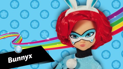 Miraculous Ladybug Bunnyx 10.5" Fashion Doll with Fluff Kwami and Bunny Ears Headband by Playmates Toys