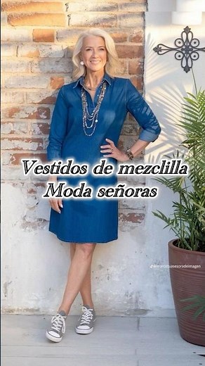 Denim Dress Inspiration for Women in Their 50s, 60s, or 70s ✨ #womensfashion #dresses