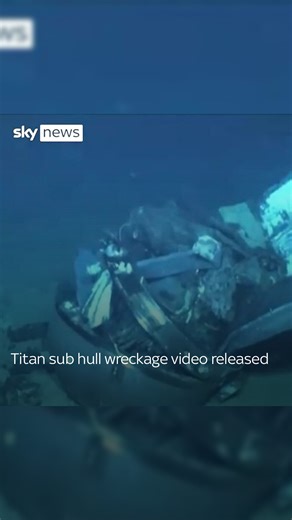 145K views · 465 reactions | Five people, including two prominent British businessmen, died when their sub exploring the Titanic imploded underwater last year. New footage of sub's hull wreckage has been released as part of a public hearing into the implosion. | Sky News | Facebook