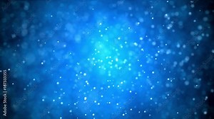 blue motion background light and rising blinking particles