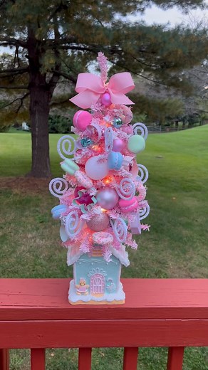 115 reactions · 15 shares | Check out the base of this super cute pink tree!! It’s a gingerbread house from @athomestores it the perfect piece for gingerbread lovers! It will be available at my upcoming craft show! November 3-5! #gingerbreadchristmasdecor #gingerbreaddecor #gingerbeard #christmas #chritsmastree #christmasdecor #pinkchristmas #pastelchristmas | RK Ribbon Designs | Facebook