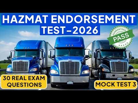 CDL HazMat Test 2026 Mock Test 3 | 30 Questions CDL Permit Test All 50 States USA Guide