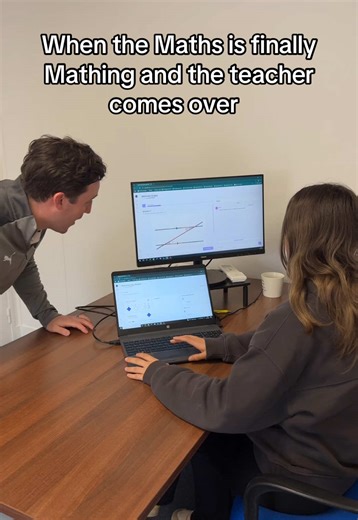 When it finally clicks 💡♾️ Maths can be tough, if you need a last minute revision boost - try AI Tutor today for FREE using the code AITUTOR1 tlclive.ai #maths #girlmath #classroom #computerwork #gcse