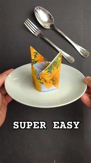 Easy Napkin Crown DIY 💥 #origami #diy #napkin