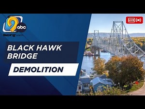 Demolition of bridge between Iowa, Wisconsin