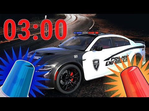 3 Minute 🚨 Police Car 🚓 Countdown Timer - Police Sounds and Flashing Lights
