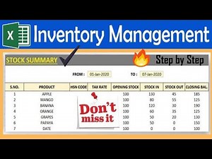 How to Maintain Inventory with Stock In or Stock Out in Excel