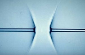 Watch some water droplets be vaporised by a powerful X-ray laser