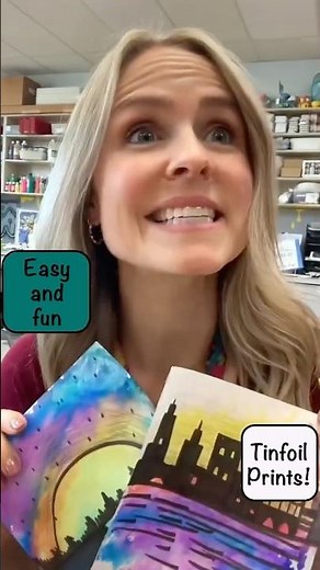 Beautiful Tinfoil Print Art Project #diy #artteacherideas #art #artteachertips