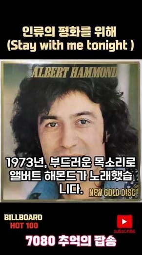 7080 추억의 팝송명곡, 알버트 해먼드(Albert Hammond) – For The Peace Of All Mankind (1973) #music