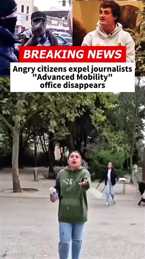 angry crowd drives out reporter