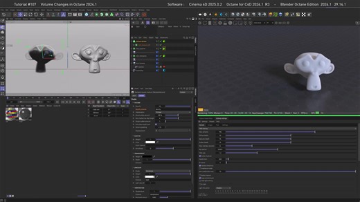 Silverwing银翼大神讲解OC渲染器Octane 2024.1新版本体积渲染变化教程