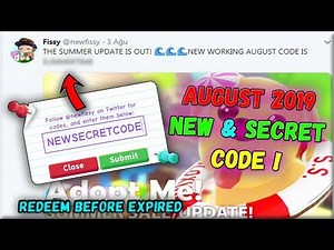 ADOPT ME NEW CODE !! / August 2019 / Roblox