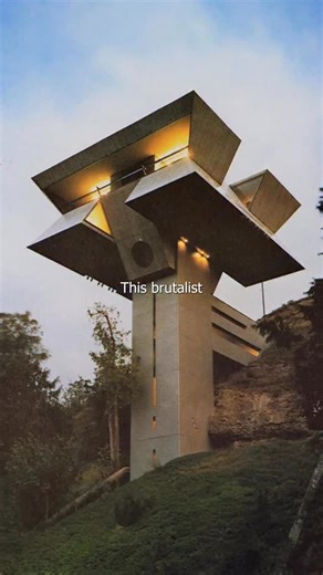 Andres Rincon - World Architecture Inspiration on Instagram: "Casa Praxis — Mexico City Designed in the 1970s by Agustín Hernández as his own home, Casa Praxis is a radical brutalist manifesto inspired by a tree, Mesoamerican spatial principles, and modernist geometry. Conceived as a vertical trunk anchored to the ground, the house supports a lighter, inverted-pyramid volume above. Sharp prisms and triangular forms give the building a bunker-like presence, accessed through a cantilevered bridge