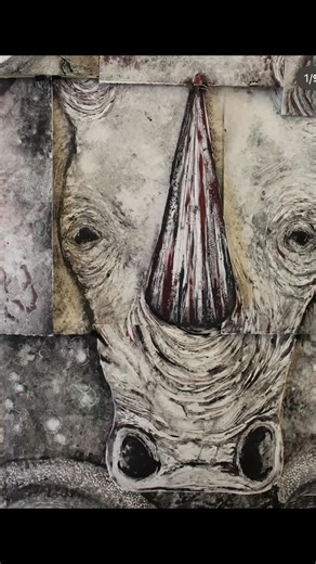 Urs💗 on Instagram: "Dug up some old videos from my BFA show 4 years ago🥹monoprinted my heart out…the rhinos texture is just my handprint over and over again and then etched in with the back of a paintbrush the finer detail and crackles of the skin. At the time it was an insane process for me the animals are monoprint collage and the giant bugs are chalk pastel #bfashow #monotypeprint #monoprinting #monoprint #monotype #printmaking #printmaker #monotyping #printcollage #monoprintart"