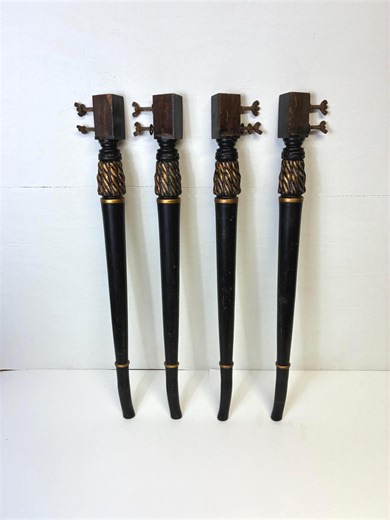 Four Antique Gold and Black Carved Table Legs | 29" Tall | Dining Table or Console Table Legs - Etsy