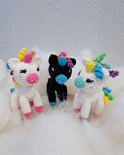 Crochet Unicorn Keychain - Handmade Crochet Amigurumi Charm - Unicorn Gift for Bags & Keys - Etsy