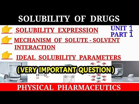 Solubility of drugs || Solubility expression || Ideal solubility parameters || Pharma lectures ||