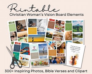 Christian Woman's Vision Board Kit - Printable Photos, Bible Verses, and Clipart Collection – Prayer Board – Photo Collage – War Room Art - Etsy