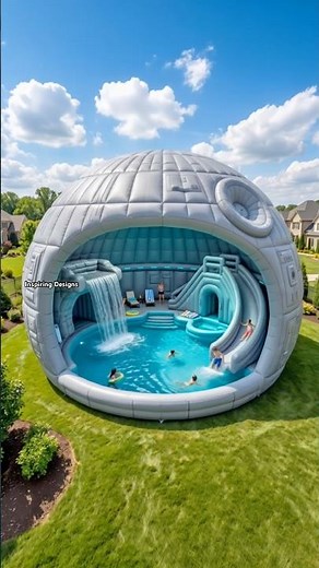 We tried out the giant inflatable death star pool! And, yes it's as big as it looks! 😱🙌