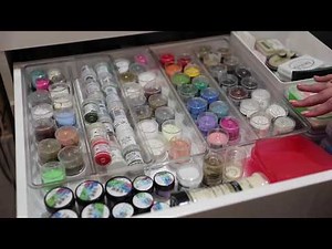 2 Minute Embossing Powder Storage & Organization Tip - Craft Room Tour