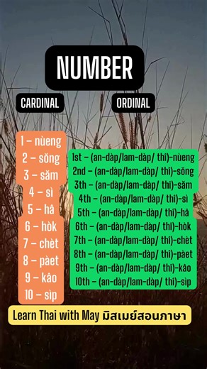 Thai Cardinal and Ordinal Numbers: How to Say in Thai