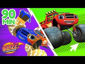 Makeover Machines & Science Games Mashup Marathon! | 90 Minutes | Blaze and the Monster Machines