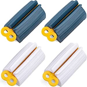 LOVEINUSA 4PCS Rolling Tube Toothpaste Squeezer, Toothpaste Tube Squeezer Toothpaste Seat Holder Toothpaste Squeezer Dispenser for Bathroom