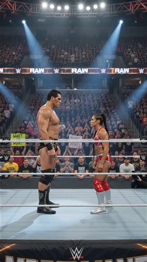 Slim Female Wrestler Defeats a Giant Wrestler! 😱💥 #Shorts #wrestling #wwe