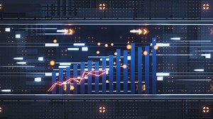 Download Statistical graph with business finance concept, 3d rendering. for free