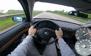 1998 宝马 E39 528i 在德国高速公路上的极速驾驶