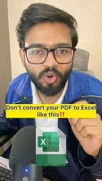 Don't Convert your PDF to Excel like this‼️Instead Use Amazing Trick #excel #exceltips #shorts