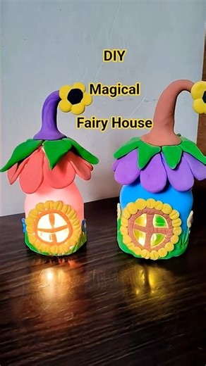 Mini Fairy House with Clay 🧚‍♀️ DIY Clay House Craft | Miniature DIY Craft #shorts