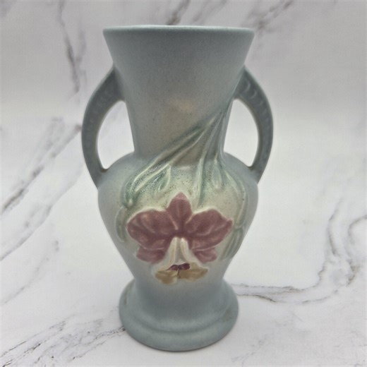 1938 Vintage Hull Pottery Blue Orchid Vase 303-4 3/4, - Etsy
