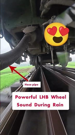 Powerful LHB Wheel Sound During Rain 🔥😱 #shortsfeed #railtrack #train #viral #lhb #trainsounds