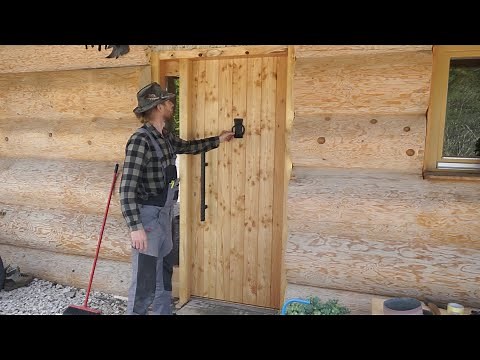 Rustic Wooden Front Door- The Heart of Our LOG CABIN