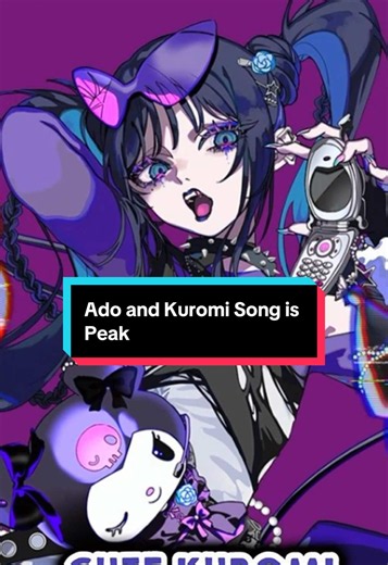 Ado and Kuromi just made a new song called DND and it’s PEAK! 😭💜 We get to hear more of Ado’s English again, like when she played Silent Hill f and Minecraft, AND we get to hear Kuromi from Hello Kitty and Sanrio actually sing! She sounds SO good too. And Chando in the Kuromi-inspired outfit is seriously adorable 😭 DND is one of Ado’s latest 2026 songs, alongside Monstruo, Suki de Ite, Haru ni Mau, KIRA, AiAiA, and Vivarium. Ado x Kuromi was NOT on my 2026 bingo card. #ado #kuromi #jpop #anim