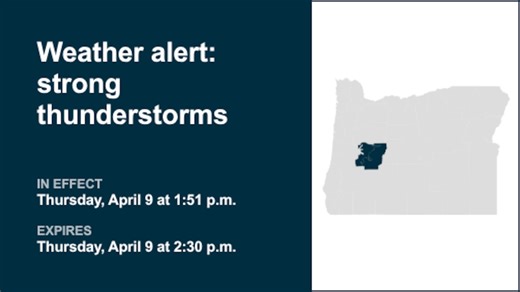 Prepare for pea-sized hail with thunderstorms in Lane County Cascade Foothills and Cascades of Lane County Thursday
