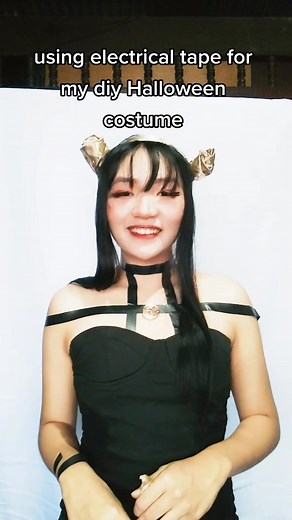 DIY Yor Forger Halloween Costume Using Electrical Tape