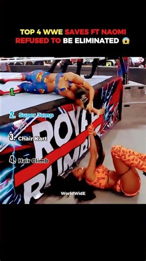 How Did Naomi Survive! 🤯 WWE Crazy Royal Rumble Saves #wwe #wweshortsvideo