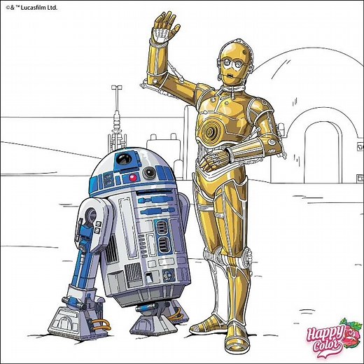 Happy Color - Lucasfilm Star Wars: r2-d2 And c3po Insperable Droid Companions From Star Wars Saga