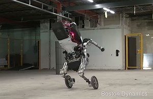 Boston Dynamics' Agile Wheel-Legged Humanoid Robot Performs Incredible Stunts