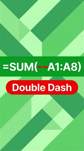 What is the SECRET DOUBLE DASH function in Excel that changes everything?