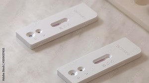 Lab card kit tested positive for viral novel coronavirus sars-cov-2 virus. Rapid COVID-19 test for detection of specific antibodies IgM and IgG to novel corona virus SARS-CoV-2.